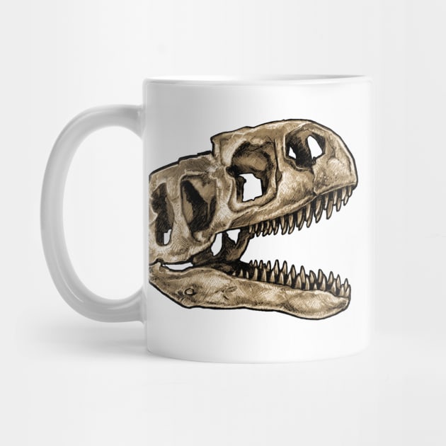 Dinosaur Skull Neovenator Sticker by CassWArt